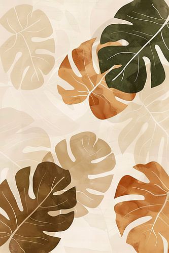 Monstera leaves illustration