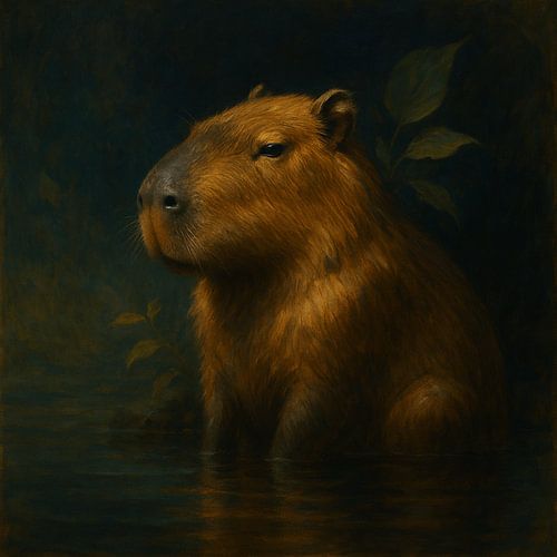 Stille Reflexion eines Capybaras