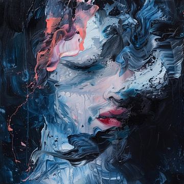Mysterieuze vrouw abstract-artistiek van TheXclusive Art