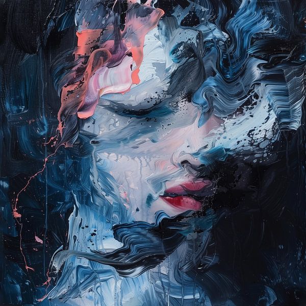 Mysteriöse Frau abstrakt von TheXclusive Art
