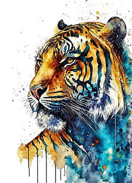 Tigre aquarelle sur Tan Nguyen