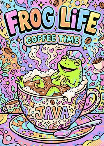 Happy Frog in a Coffee Cup