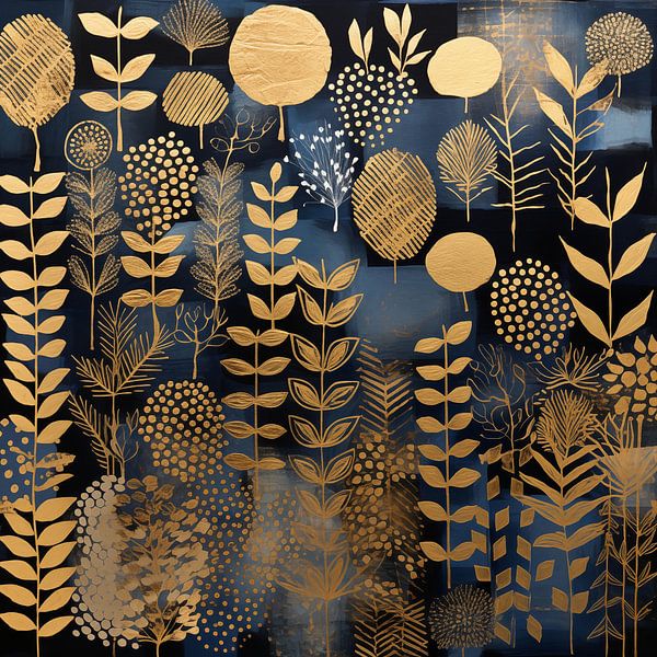 Floral Gold by Color Square