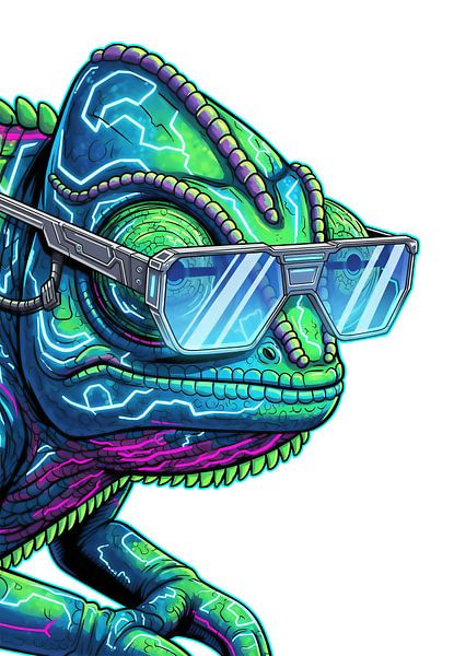Illustration of a Chameleon with Glasses by Markus Gann
