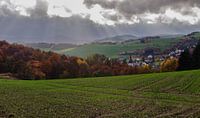 Warme herfstkleuren en vakwerkhuizen - Sauerland - Duitsland