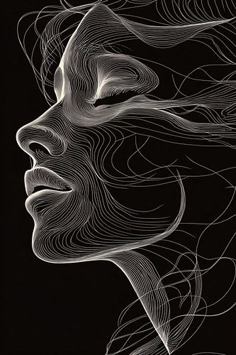 Minimalistisch zwart-wit portret vrouw