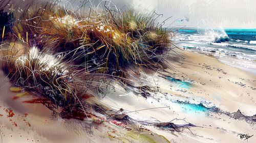 Peinture figurative abstraite &quot ; Whisper of the Dunes &quot ;