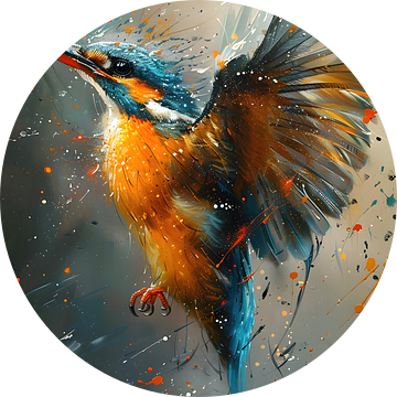 Ijsvogel Schilderij | Ijsvogel Kunst | Schilderij Vogel