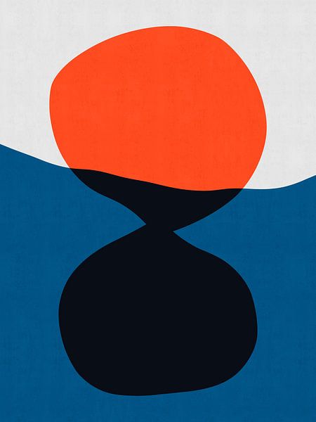Blauw en rood A van Vitor Costa