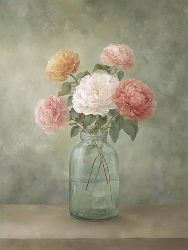 Flowers on glass jar by Bert Nijholt