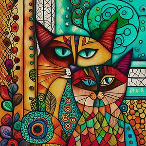 Peintures adorables de chats en folie sur Jan Keteleer