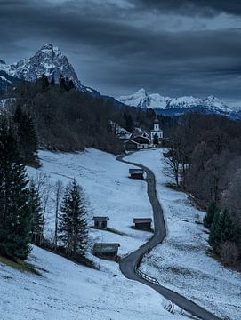 Wintersfeer in Wamberg bij Garmisch - Partenkirchen van Markus Weber