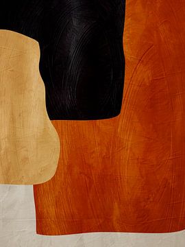 Organische abstracte kunst - aardse tinten van Online Arts