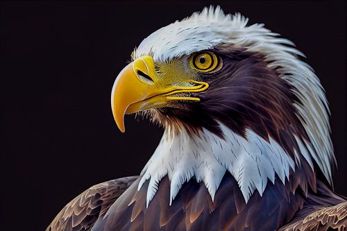 Zeearend op zwarte achtergrond