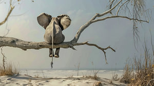 Elefant genießt die Ruhe der Küste