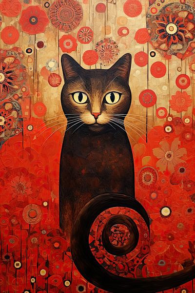 Abstraktes Porträt einer Katze von Bert Nijholt