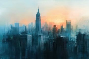 Sunset over Manhattan by Thea