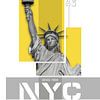 NYC Freiheitsstatue | gelb von Melanie Viola