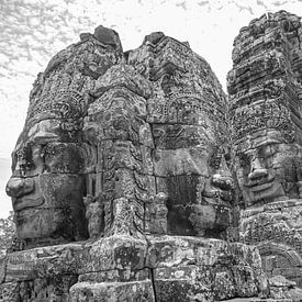 Images de Bouddha au temple Bayon du complexe d'Angkor Vat, Cambodge sur Jan Fritz