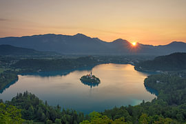 Sunrise over Lake Bled - Beautiful Slovenia by Rolf Schnepp