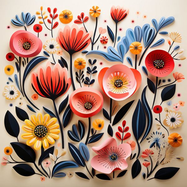 Flowers - Colourful and Abstract by New Future Art Gallery