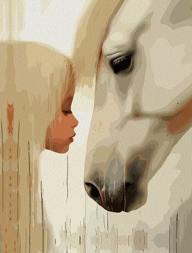 Onschuldige band - Kind en paard kunst