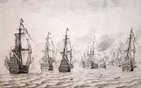 Zeeslag bij Duinkerken, 18 februari 1639 - Willem van der Velde ca 1640 van Eye on You thumbnail