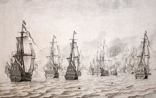 Zeeslag bij Duinkerken, 18 februari 1639 - Willem van der Velde ca 1640