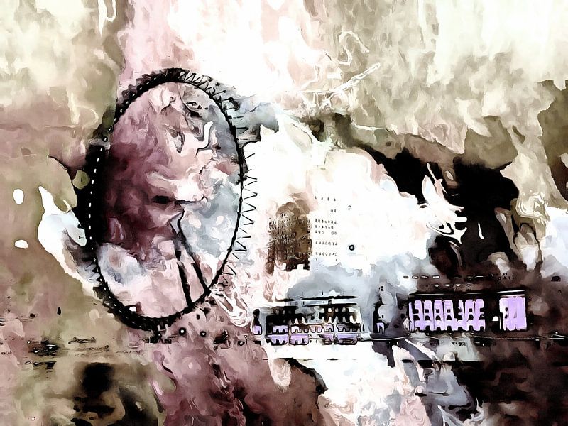 Thames Night View Abstract 3 by Dorothy Berry-Lound