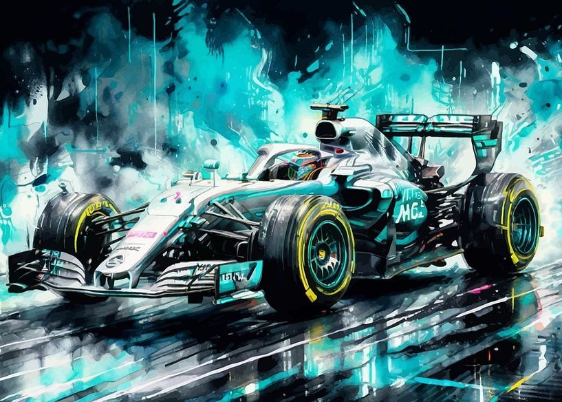Mercedes AMG Formel Eins Aquarell von MIROKKU