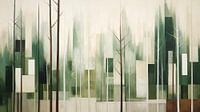 Abstract forest landscape in geometric shapes