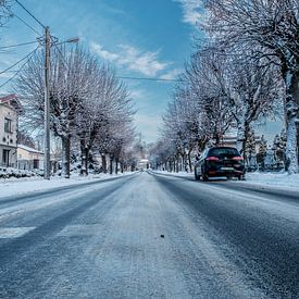 Sneeuwige weg van Jesper Drenth Fotografie