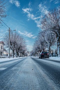 Sneeuwige weg van Jesper Drenth Fotografie