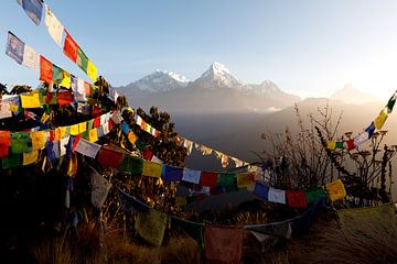 Lever de soleil à l'Annapurna, Népal sur Marvin de Kievit