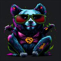 Cyber panda wearing glasses