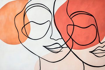 Gezichtsdialoog in zachte kleuren van Poster Art Shop