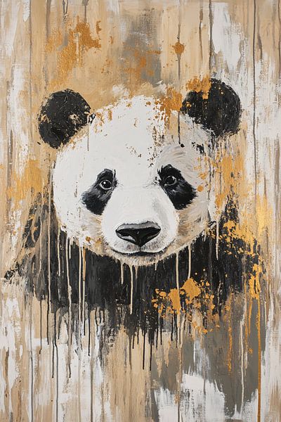 Moderne panda kunst met goud van Imperial Art House