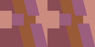70s Retro funky geometrisch abstract patroon in lila, roze, terra