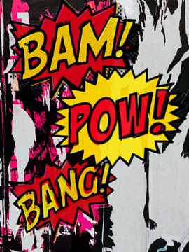 BAM POW! BANG! Pop Art Typografie - Plakativ Collage von Felix von Altersheim