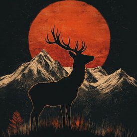 Majestätische Hirschsilhouette von Lufy