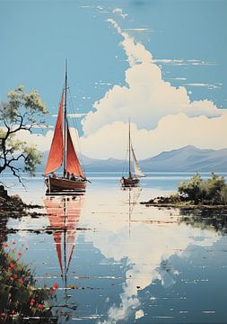 Sailboat Sailing Ship Boat Maritime Sea Poster Art Print by Niklas Maximilian