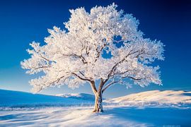 Frosty tree in a wintry land by Poster Art Shop