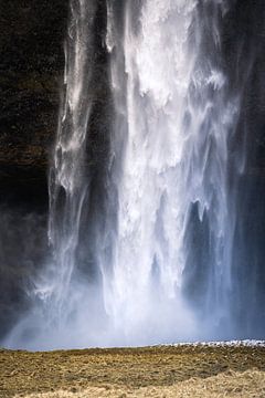 Falling water from Seljalandsfoss in Iceland by Mickéle Godderis