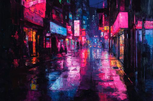 Neon stad nacht