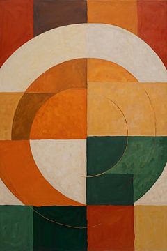 Abstract geometric painting with vibrant colours by Art & Soul Creations