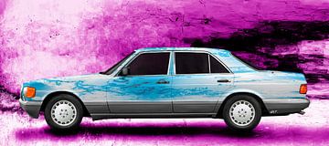 Mercedes-Benz S-Klasse W 126 Art Car in blue von aRi F. Huber