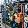 Gaszähler mit Graffiti im Rhino Art District Denver Vereinigte Staaten von Moniek van Rijbroek