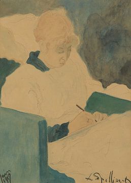 éon Spilliaert - De briefschrijver (1917) van Peter Balan