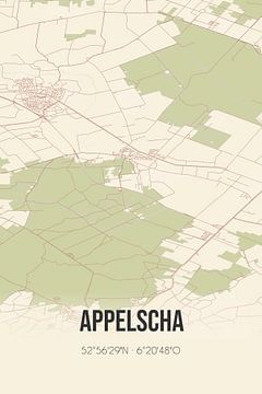 Vintage landkaart van Appelscha (Fryslan) van Rezona