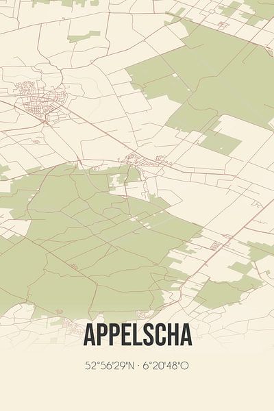 Vintage map of Appelscha (Fryslan) by Prints of Place